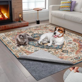 pdpdoc 10 x 14 ft Rug Pad, Waterproof & Non Slip Rug Pads Felt + Rubber Backing, Under Rug Carpet Non Slip Pad for Hardwood Floors, Keep Your Rugs Safe and in Place (10 x 14 FT)