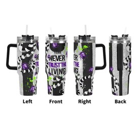 40oz Stainless Steel Tumbler, 1 Count Letters Pattern Portable Vacuum Flask, Drinking Cup for Hot & Cold Drinks, Gift for Friend, Relative, Portable Insulated Containers, Drinkware, Insulated Travel Drinkware