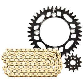 TUSK Alloy Kit & Gold X-Ring Chain Black Rear Sprocket for Yamaha Banshee 350 1989-2006