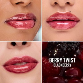 Maybelline Lip Gloss, Lifter Gel Click Pen with Passionfruit Oil, 24Hours Hydration & Reflective Glass-Like Shine, Scented Non-Sticky Formula to Smooth Lip Lines, Shade: 008 - Berry Twist