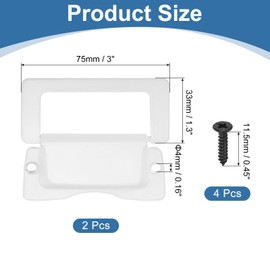 PATIKIL Recessed Pull Door Handle, 2 Pack Invisible Flush Pull Handle with Screws for Cabinet Door Toolbox Container Home Furniture Automatically Pull Handle, White