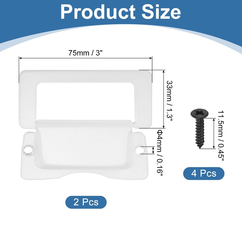 PATIKIL Recessed Pull Door Handle, 2 Pack Invisible Flush Pull