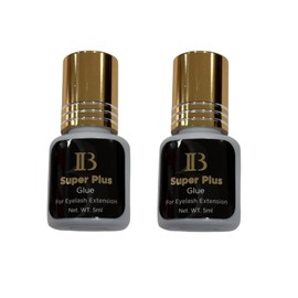 2 Pack Eyelash Extensions ibeauty Super Plus Glue 5ml, 1-2 Sec Drying Time, Keep 5-6 Weeks Low Smoke for Professional Eyelash Extension