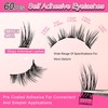 Self Adhesive Eyelashes Kit, 60 Clusters Natural Look Eyelash Extensions