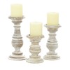 Deco 79 Mango Wood Decorative Candle Holder Turned Style Pillar