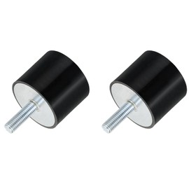 sourcing map M12 Thread Rubber Mounts, Vibration Isolators, Cylindrical Shock Absorber with Studs 60 x 50mm 2Pcs