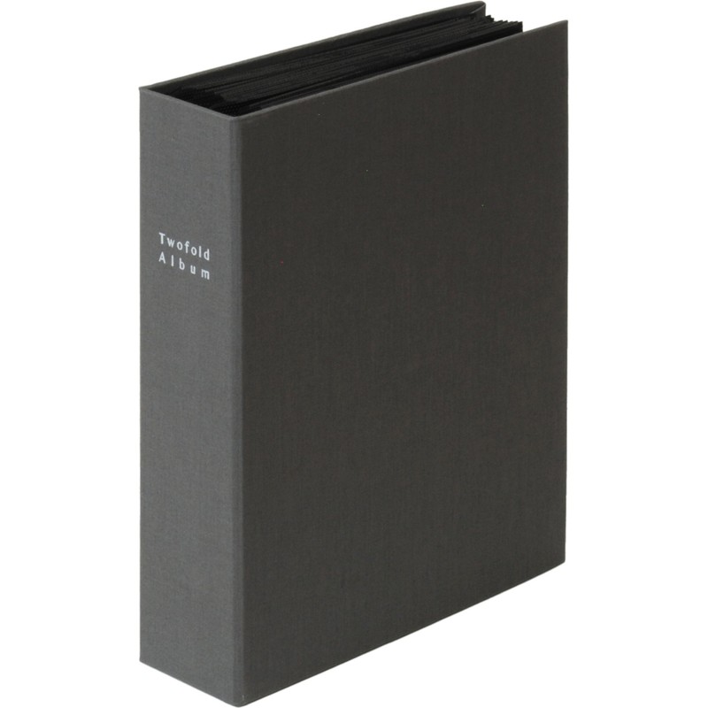 ナカバヤシ 折りたたみアルバム 布表紙 2段ポケット L グレー ア-TPL-161-N