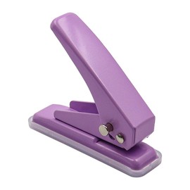 NUZAMAS Portable Single Hole Punch Metal Handheld 1/4 Inches Hole Puncher 20 Sheets Heavy Paper Hole Puncher for Paper Chipboard Art Project Purple
