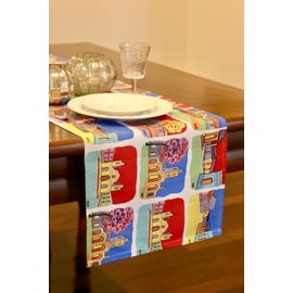 Casa Maria Floral Decorative Table Runner 55inch for Spring/Summer, Farmhouse Home Decor, Dinner Party, Dining, Kitchen, Weddings. Designed by Artists, Art for Your Table. (Pop - Michael Burt Artist)