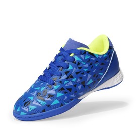 DREAM PAIRS Boys Girls Indoor Sneakers Lace Up Sport Athletic Casual IC Youth Futsal Football Soccer Shoes for Little/Big Kid,Size 3 Little Kid,Royal/Blue/NEON/Green,SDSO2412K