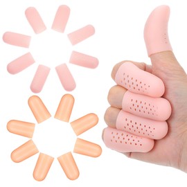 Wanmu Gel Finger Cots with Air Holes, 20 Pcs Nail Biting Prevention Finger Gloves, Finger Protectors, Finger Covers for Relief Hand Eczema, Healing for Wounds, Trigger Finger, Finger Cracking, Finger