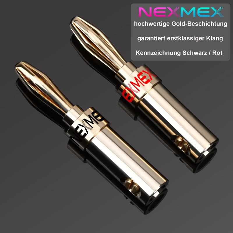 NEXMEX Banana Plugs for Speaker Cable Set of 8 Connectors