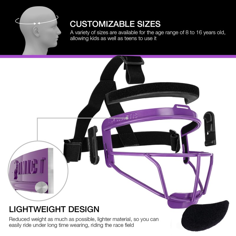 Dinictis Softball Face Mask, Lightweight, Comfortable, with Wide Field Vision,