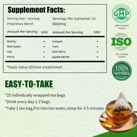 Gerduck Sleep Tea-8 Natural Ingredients Herbal Tea, 7.05oz/25Teabags Night Time Sleeping Tea for Bedtime,Immune Support, Sleepy tea For Stress Relieving,Organic,Non-GMO