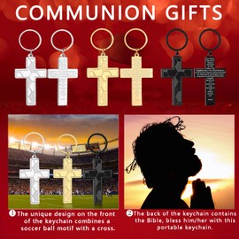 Miss Chipmunk Cross Keychains for Men Football/Baseball/Soccer/Basketball/Family Bible Mens Keychain,Christmas Gifts (Soccer-Lord's Prayer, Black)