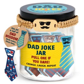 60 Dad Jokes Cards Jar, Fathers Day Gifts from Daughter, Son, Wife, Fathers Day Card Funny, Humorous Dad Gifts for Men Husband Stepdad, New Dad Gifts, Dad Gifts, Funny Fathers Day Gifts