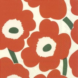ihr Lunch Napkin Marimekko Unikko Orange Green 33 x 33 cm