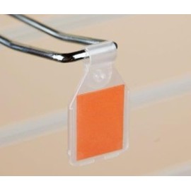 Pos Display Shop Swing Tag Euro Hook EPOS Price Ticket Holders - Clear Plastic (100, 25mm Wide x 27mm High)
