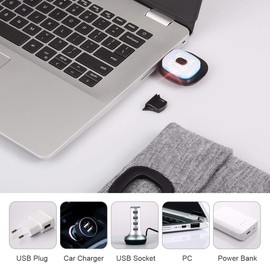 YunTuo Unisex LED Beanie with The Light, USB Rechargeable Headlamp Hat Winter Knitted Night Lighted Cap Gifts for Men Dad Him Husband Women (Mineral Blue)