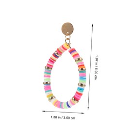 TOVINANNA Colorful Bead Earrings Lightweight Drop Dangle Earrings for Women Teens Summer Beach Bohemian Jewelry Durable Pottery Material Fun Hoop Accessory