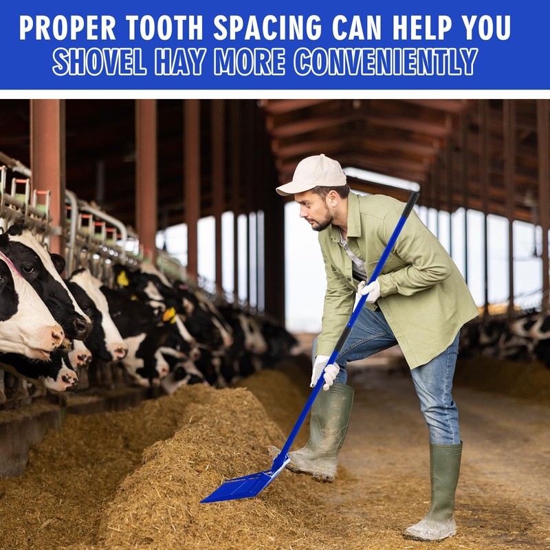 Lasnten 3 Sets Manure Fork with Long Metal Handle Pitch