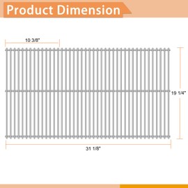 Zemibi 19 1/4" Stainless Steel Grill Grates Replacement for Nexgrill 720-0025, 720-0073, Jenn-Air 720-0062, Brinkmann 810-8500-S, 810-8501-S, Charmglow 720-0234, 720-0289 and Other Gas Grill Models