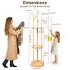 YYW 360° Wood Coat Rack Stand With Hooks And Shelves