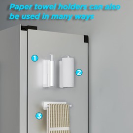 Carwiner 5 Pack Magnetic Spice Rack for Refrigerator with Paper Towel Holder, Magnetic Refrigerator Organizer, Strong Magnetic Fridge Shelf, Rustproof Side Fridge Storage Rack for Kitchen