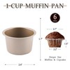 FOR BAKE Non-Stick Muffin Baking Cup Bakeware - 6-Cup Golden