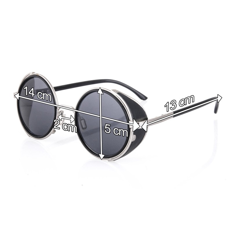 4sold® Steampunk Sunglasses 50s Round Glasses Copper Cyber Goggles Rave