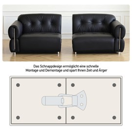 KIBBEH Sofa Connector Sectional – Set of 2 Furniture Connectors for Upholstery Furniture, Sturdy Hook Closure to Prevent Couch Elements Slipping, Universal Use