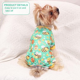 Dog Pajamas for Small Dogs, Soft Thin Pjs Jammies Cat Doggie, Summer Pet Cute Puppy Clothes Outfits Dogs Boy Girl