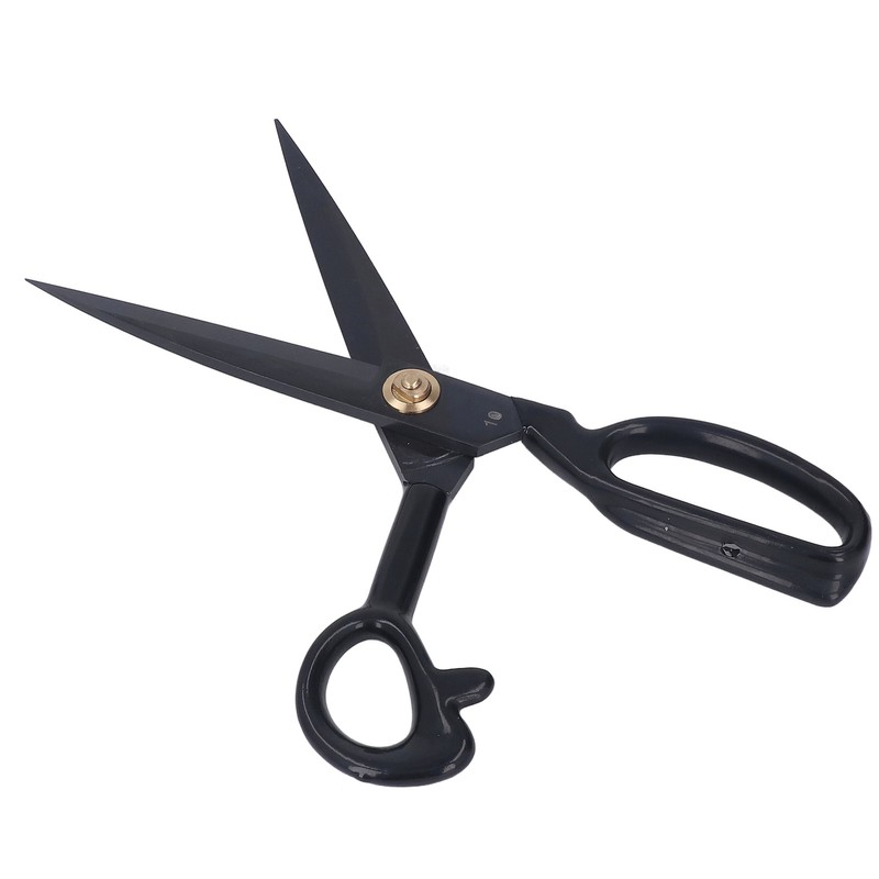Sewing Scissors 10in Black High Manganese Steel Iron Ergonomic Curved