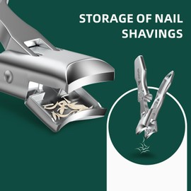 German Nail Clippers for Men Thick Nails, VANWIN Toenail Clippers for Seniors Large Wide Jaw Opening, Heavy Duty No Splash Fingernail Clipper with Safety Lock Nail Clippers with Catcher for Women