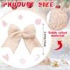 Tudomro 12 Pcs Christmas Plush Bows 5.9 Inch Large Oatmeal