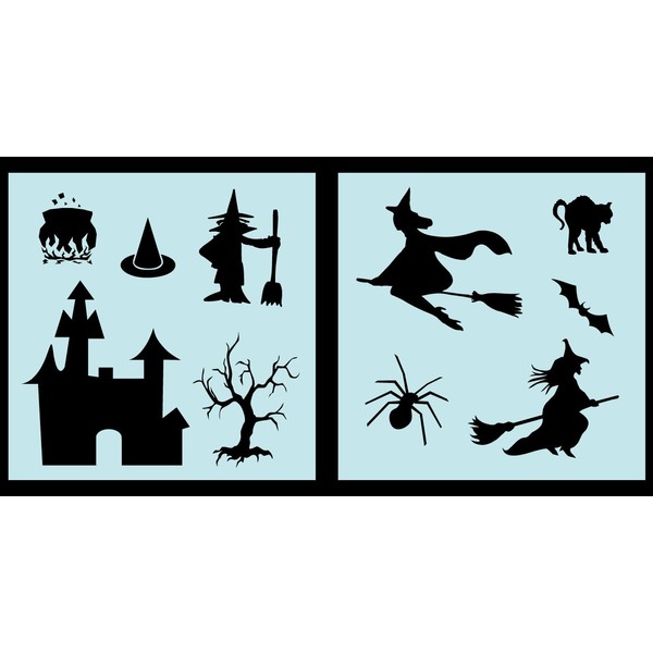 Auto Vynamics - STENCIL-WITCHSET01-10 - Detailed Witches & Witchcraft Stencil