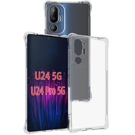 USTIYA Case for HTC U24 / HTC U24 Pro 5G Clear TPU Four Corners Military-Grade Protection Cover Transparent Soft funda