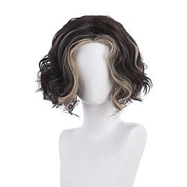 Full Wig, Men's Wig, Harajuku Style, Ash Brown Gradient Wig, Short, Middle Parting, Fashion, Harajuku, With Net, Natural, Unisex (A)