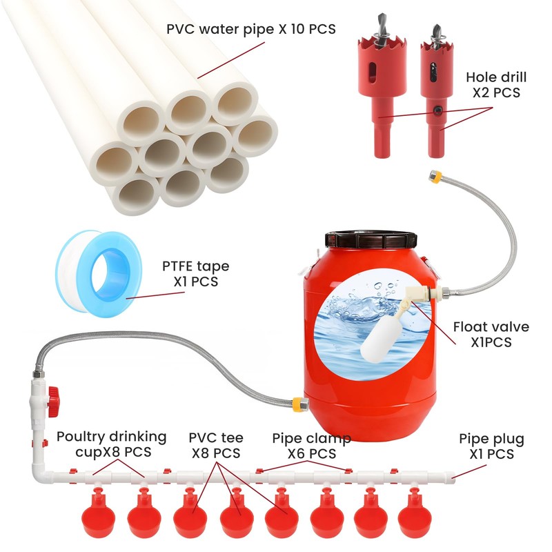 Automatic Chicken Waterer System Complete Set Pipeline Poultry Water Feeder