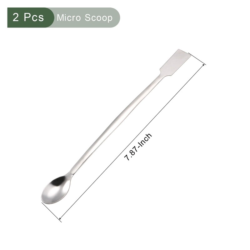 YOKIVE 2 Pcs Lab Spatula Spoon, 201 Stainless Steel Micro