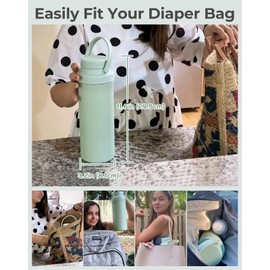 Xaproo Upgraded 22oz Breast Milk Cooler Bottle, Portable Milk Cooler for Breastmilk with 360° Total Cooling for 24 Hours, Breastmilk Chiller with 2pcs Baby Bottles, Breastfeeding Essentials, BPA-Free