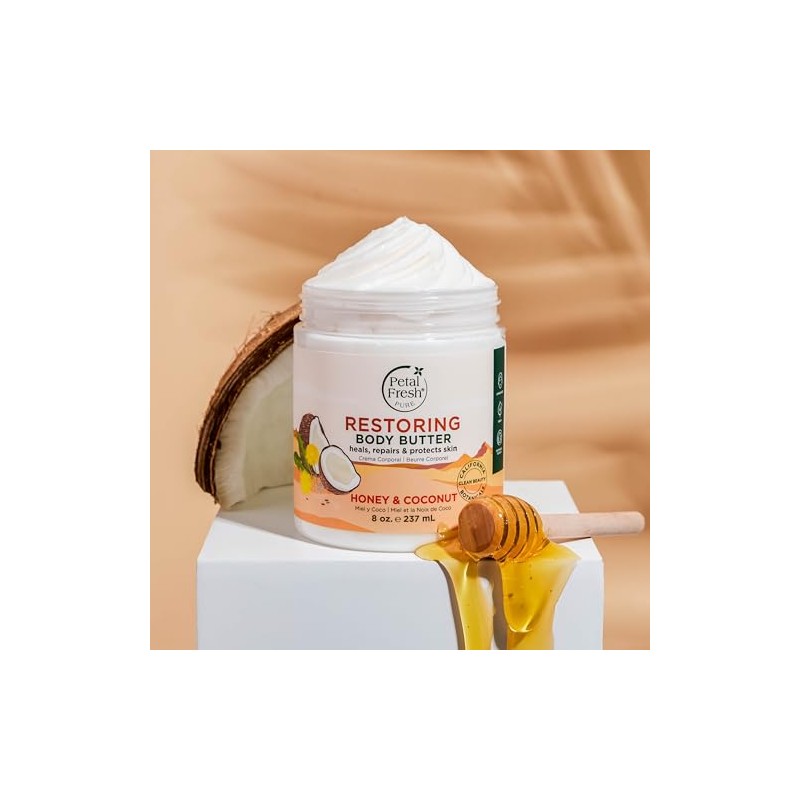 Petal Fresh Body Butter, Honey & Coconut, 8 Fluid Ounce
