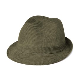 fiebig Westminster Corduroy Hat Trilby for Men and Women Made of Cotton Made in Italy Fedora with Cord Fitting, Inner Band and Mesh Lining Many Colours and Sizes, olive