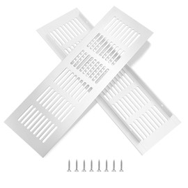 Ventilation Grille, Aluminium Ventilation Grille, Rectangular Exhaust Grille, Corrosion Protection with Screws for Ventilation of Cabinets and Bedrooms, Silver, 25 x 8 cm