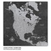 Holy Cow Canvas Grey North America Map on Canvas, Travel
