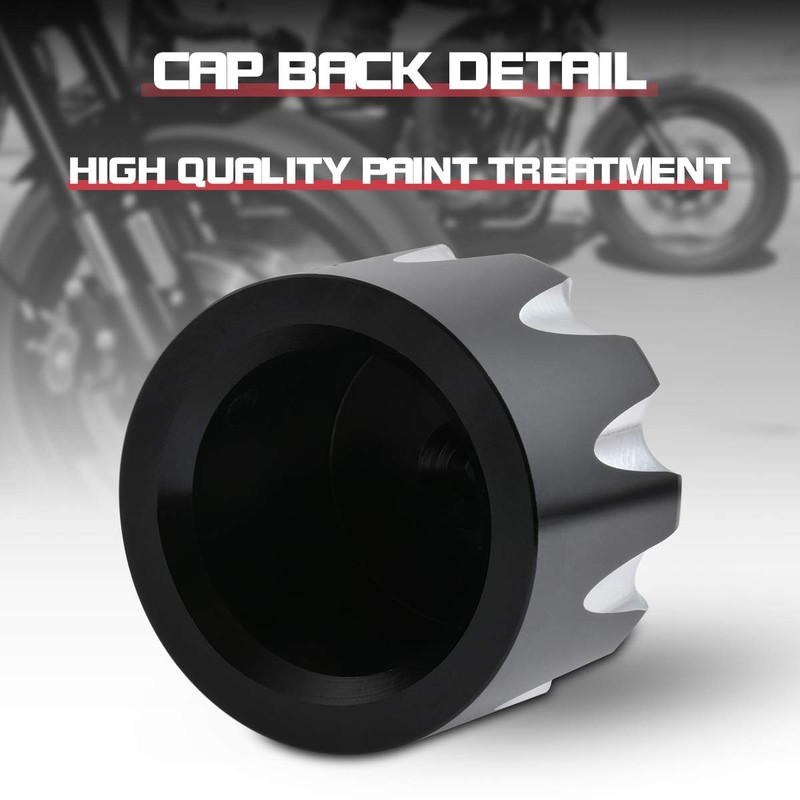 KaTur Motorcycle Black CNC Deep Cut Front Axle Nut Cover