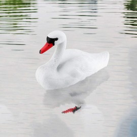Garden Decoration Swan, Plastic Floating Swan White Goose Pond Decoration Simulation Swan from the Pond Decorative Figure, Swan Pond Decoration Floating for Pond Garden, White, Garden