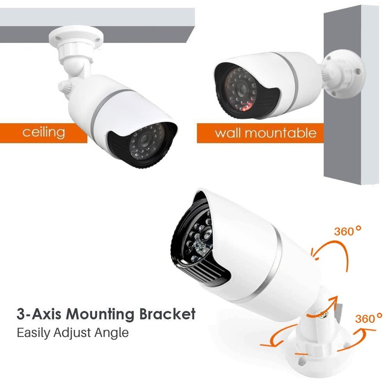JUSTOP Dummy CCTV Cameras, 2x Fake Bullet Security Camera With