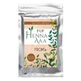 P-UP Pea Up Henna AAA, Natural Brown, 3.5 oz (100 g), 100% Organic, Gray Hair Dye, No Additives, 30 Minutes Time Saving