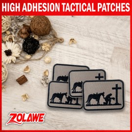 Zolawe Praying Cowboy Patch, 3 Inches Sew On Iron On Patches Cross Embroidery Patches for Clothes Backpacks Hats Jeans Bag, Prayer Religious Embroidery Patch, Cowboy Patch, DIY Patch for Christians